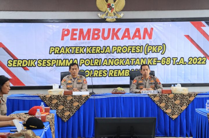 Polres Rembang Menjadi Tempat PKP Serdik Sespima Polri Angkatan ke-68